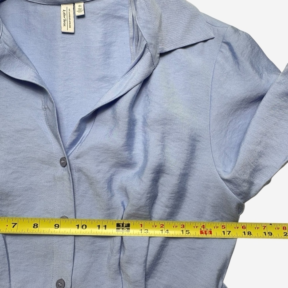 & Other Stories Light Blue Shirt Mini Dress with Tie-Waist Detail • Size 6 - Picture 8 of 13